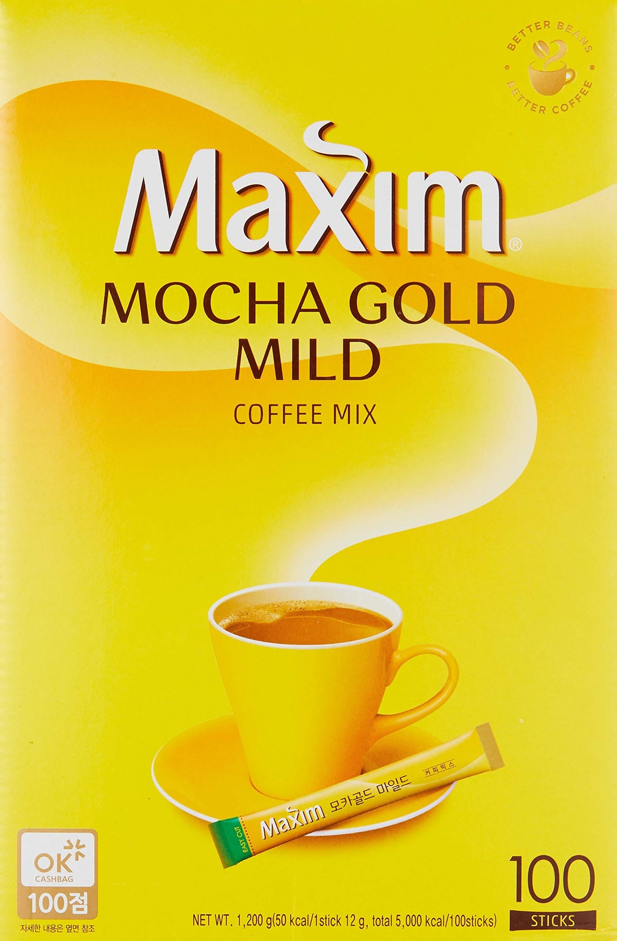 Maxim Korean Coffee Mocha Gold Instant Coffee - 100pks